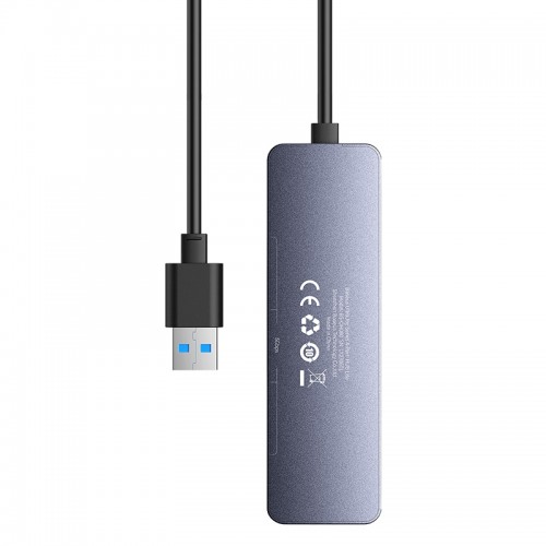 USB-хаб Baseus серии UltraJoy, 4-портовый HUB Lite, 50 см, «Космический серый»（USB-A на USB 3.0*4 + Type-C 5V）