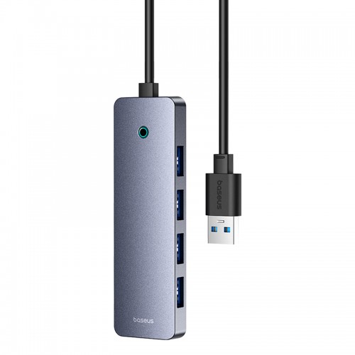 USB-хаб Baseus серии UltraJoy, 4-портовый HUB Lite, 50 см, «Космический серый»（USB-A на USB 3.0*4 + Type-C 5V）