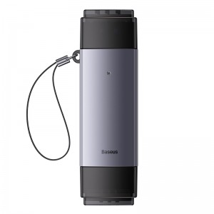 USB-хаб Baseus Lite Series USB-A и Type-C для чтения карт SD/TF, серый