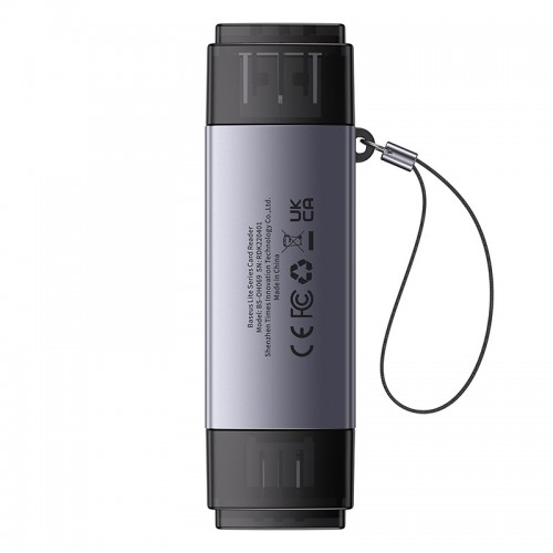 USB-хаб Baseus Lite Series USB-A и Type-C для чтения карт SD/TF, серый