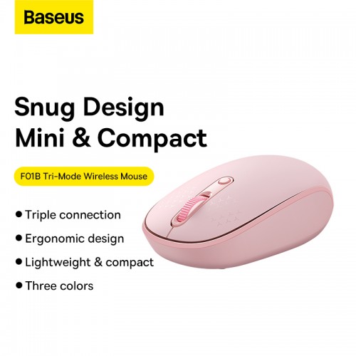 Манипулятор мышь беспроводная Baseus F01B Tri-Mode Wireless Mouse Baby Pink