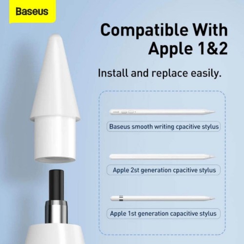 Сменные наконечники для стилуса Baseus Smooth Writing Capacitive Stylus Tips Moon White（2 шт.）
