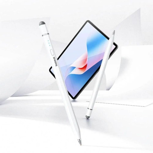 Стилус Baseus Wise Writing HN1 Universal Version с проводной зарядкой, 2-в-1 стилус для HUAWEI/XIAOMI, Moon White (в комплекте кабель Type-C*1, наконечник*1 и поддержка защиты от касания ладонью)