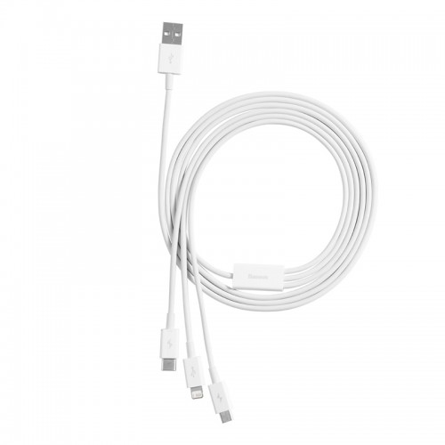 Кабель Baseus Superior Series USB to M+L+C 3.5A 1.5m White