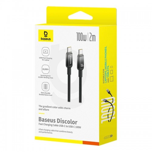 Кабель Baseus Discolor Series Fast Charging Cable USB-C — USB-C 100W 1 м, Cluster Black
