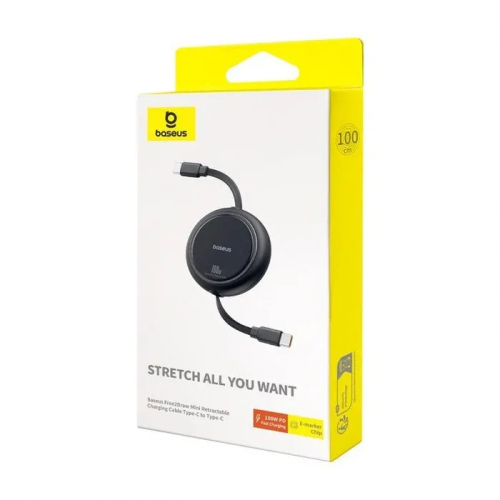 Кабель Baseus Free2Draw Mini Retractable Charging Cable Type-C — Type-C 100W 1 м Cluster Black