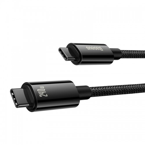 Кабель Baseus Tungsten Gold Fast Charging Data Cable Type-C — Type-C 240 Вт 3 м, чёрный
