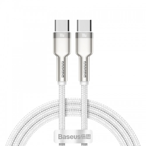 Кабель Baseus Cafule Series Metal Data Cable Type-C to Type-C 100W 1m White