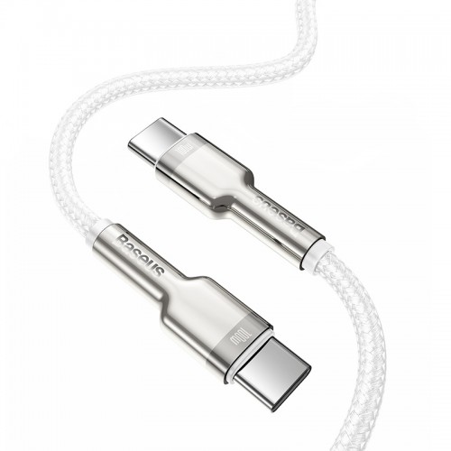 Кабель Baseus Cafule Series Metal Data Cable Type-C to Type-C 100W 1m White