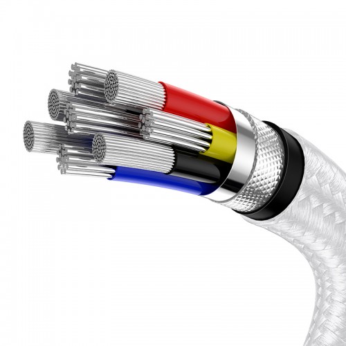 Кабель Baseus Cafule Series Metal Data Cable Type-C to Type-C 100W 1m White