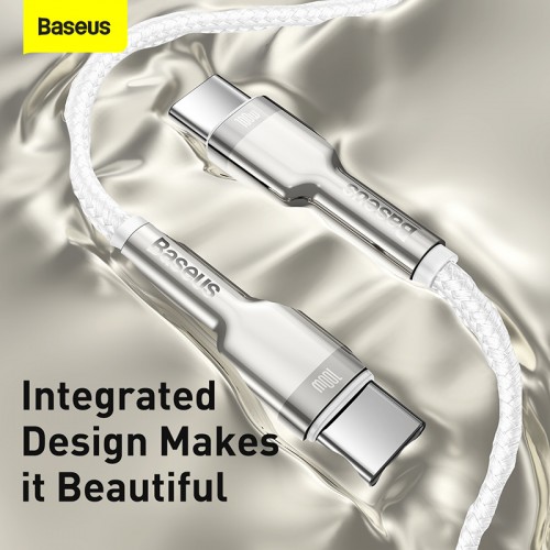 Кабель Baseus Cafule Series Metal Data Cable Type-C to Type-C 100W 1m White