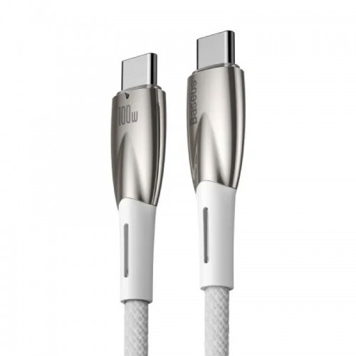Кабель Baseus Glimmer Series для быстрой зарядки и передачи данных Type-C — Type-C 100&nbsp;Вт 1&nbsp;м Белый