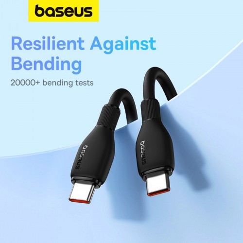 Кабель Baseus серии Pudding для быстрой зарядки Type-C — Type-C 100W 1,2 м, Cluster Black