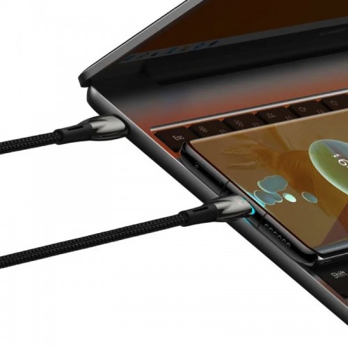 Кабель Baseus серии Glimmer для быстрой зарядки и передачи данных Type-C — Type-C 100 Вт 1 м, чёрный