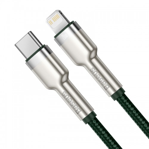 Кабель Baseus Cafule Series Metal Data Cable Type-C на iP PD 20W 1 м, зелёный