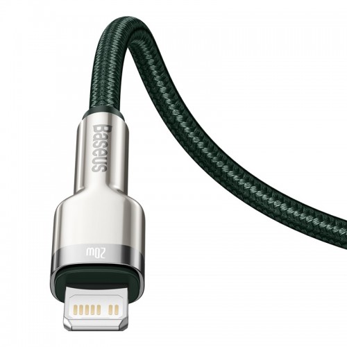 Кабель Baseus Cafule Series Metal Data Cable Type-C на iP PD 20W 1 м, зелёный
