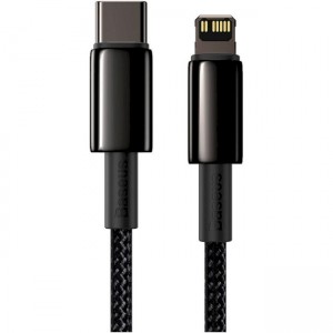 Кабель Baseus Tungsten Gold Fast Charging Data Cable Type-C на iP PD 20W 1 м, чёрный