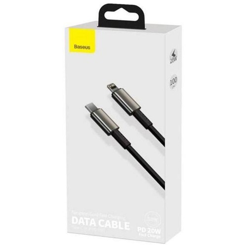 Кабель Baseus Tungsten Gold Fast Charging Data Cable Type-C на iP PD 20W 1 м, чёрный