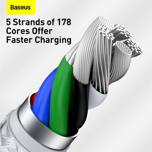 Кабель Baseus Cafule Series Metal Data Cable Type-C на iP PD 20W 2 м, белый