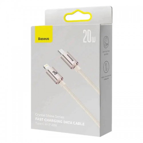 Кабель Baseus Crystal Shine Series для быстрой зарядки и передачи данных Type-C — iP 20W 1,2 м, розовый