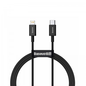 Кабель Baseus серии Superior Type-C на IP PD 20W 1 м, чёрный