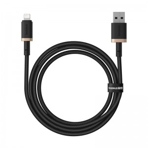 Кабель Baseus Dura Series для быстрой зарядки USB — iP 2.4A 1 м Gold+Black