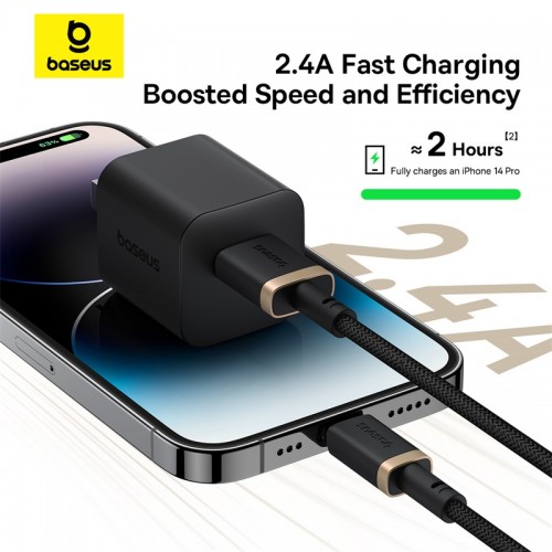 Кабель Baseus Dura Series Fast Charging Cable USB to iP 2.4A 1m Gold+Black