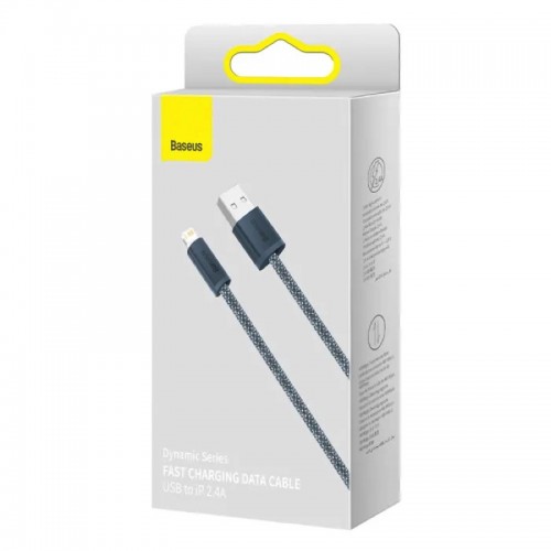 Кабель Baseus Dynamic Series для быстрой зарядки и передачи данных USB–iP 2.4A 1 м, серый Slate Gray