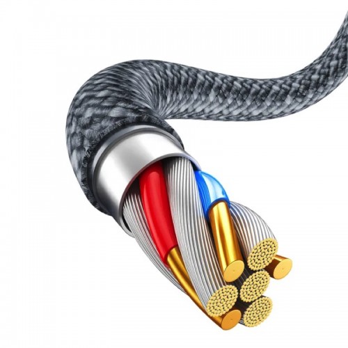 Кабель Baseus Dynamic Series для быстрой зарядки и передачи данных USB–iP 2.4A 1 м, серый Slate Gray