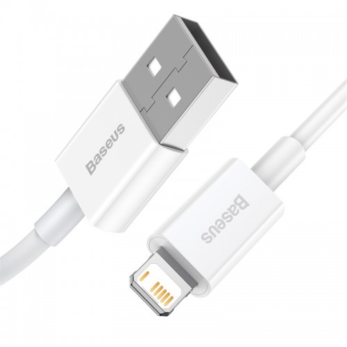 Кабель Baseus Superior Series для быстрой зарядки и передачи данных USB–iP 2.4A 0,25 м, белый