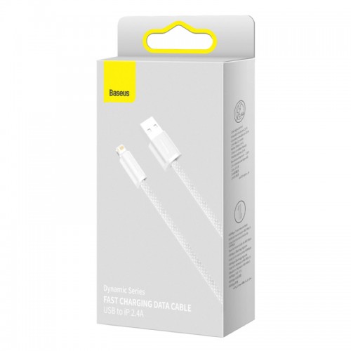 Кабель Baseus Dynamic Series для быстрой зарядки и передачи данных USB — iP 2,4A 2 м, белый