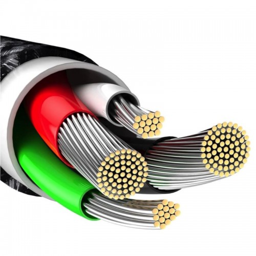 Кабель Baseus Tungsten Gold Fast Charging Data Cable USB to iP 2.4A 2m Black