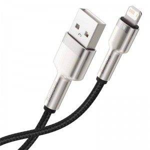 Кабель Baseus серии Cafule Metal Data Cable USB - IP 2.4A 2 м, черный