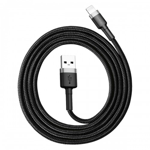 Кабель Baseus Cafule Cable USB для Lightning 2.4A 1 м Серый+Черный