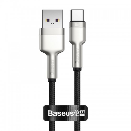 Кабель Baseus Cafule Series Metal Data Cable USB — Type-C 66 Вт 0,25 м, чёрный