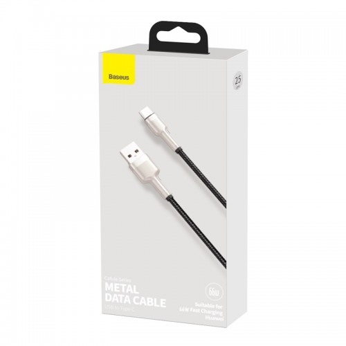 Кабель Baseus Cafule Series Metal Data Cable USB — Type-C 66 Вт 0,25 м, чёрный