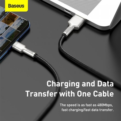 Кабель Baseus Cafule Series Metal Data Cable USB — Type-C 66 Вт 0,25 м, чёрный