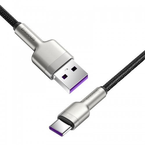 Кабель Baseus Cafule Series Metal Data Cable USB — Type-C 66 Вт 0,25 м, чёрный