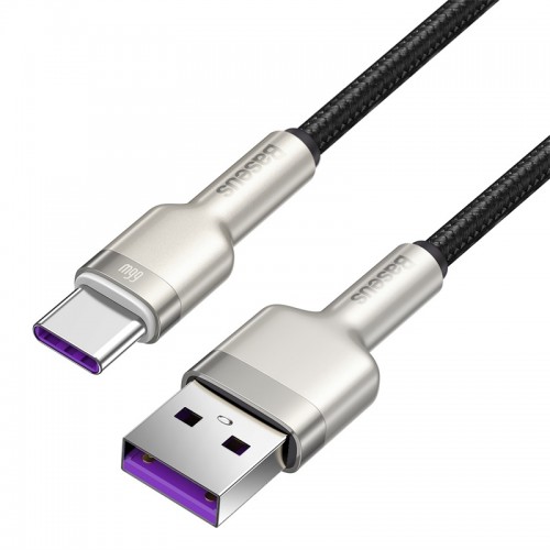 Кабель Baseus Cafule Series Metal Data Cable USB — Type-C 66 Вт 0,25 м, чёрный
