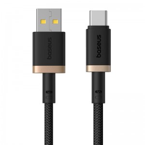 Кабель Baseus Dura Series для быстрой зарядки USB — Type-C 60W 2 м Золотой+Чёрный