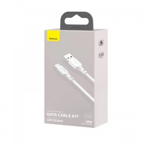 Кабель Baseus Simple Wisdom Data Cable Kit USB to Type-C 5A (2PCS/Set）1.5m White