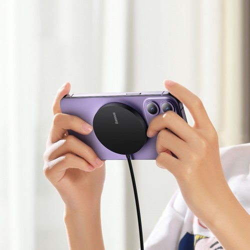 Бездротовий зарядний пристрій Baseus Simple Mini3 Magnetic Wireless Charger 15W Black