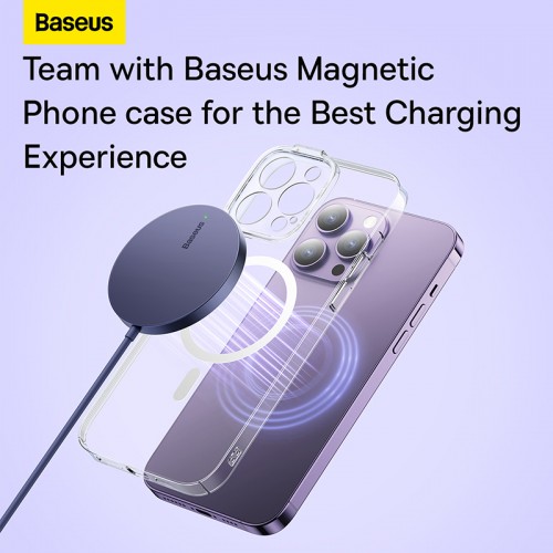 Бездротовий зарядний пристрій Baseus Simple Mini3 Magnetic Wireless Charger 15W Dusty Purple