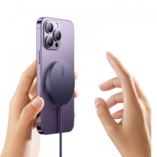 Бездротовий зарядний пристрій Baseus Simple Mini3 Magnetic Wireless Charger 15W Dusty Purple