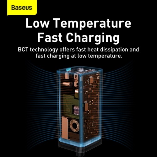 Мережевий зарядний пристрій Baseus GaN3 Pro Desktop Fast Charger 2U+2C 100W EU Black