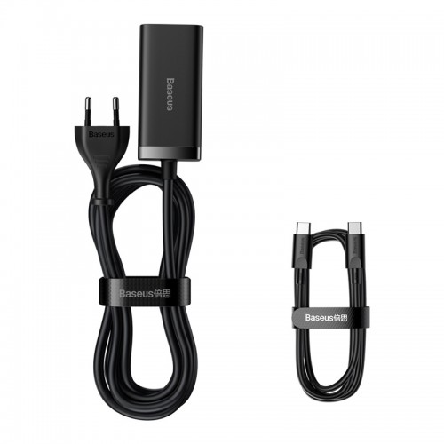 Мережевий зарядний пристрій Baseus GaN3 Pro Desktop Fast Charger 2U+2C 100W EU Black
