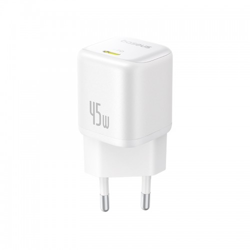Сетевое зарядное устройство Baseus PicoGo GaN Fast Charger 1C 45W EU Moon White