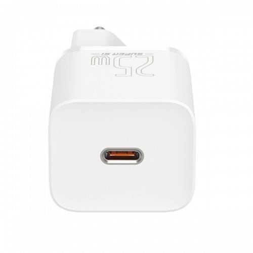 Сетевое зарядное устройство с кабелем Baseus Super Si Quick Charger 1C 25W EU Sets White（Mini White Cable Type-C to Type-C 3A 1m White）