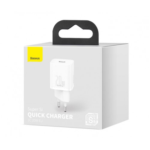 Сетевое зарядное устройство Baseus Super Si Quick Charger 1C 20 Вт EU White