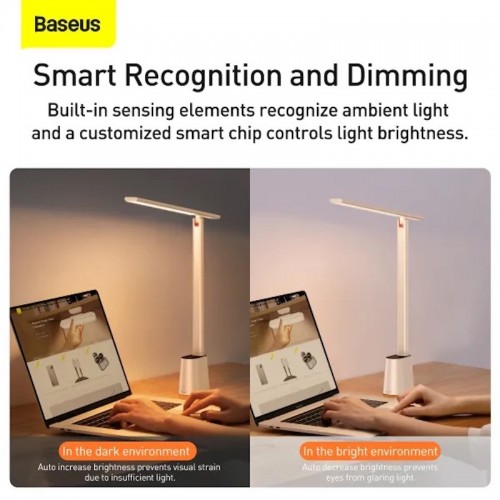 Настольная лампа Baseus Smart Eye Series с зарядкой, складная, для чтения (Smart Light), белая